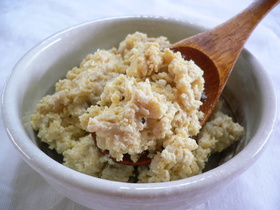 豆腐を使った、卵と鶏のそぼろ風