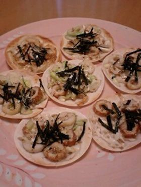 ネギちくわで照り焼きマヨ餃子ピザ♪