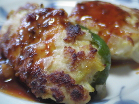 ピーマン肉詰め(コチュジャンたれ)