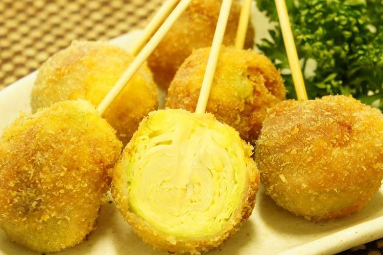 芽キャベツの生ハム巻き串揚げ おつまみ レシピ 作り方 By ワタリ クックパッド 簡単おいしいみんなのレシピが350万品
