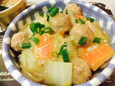 肉団子と白菜の中華風あんかけ丼の写真