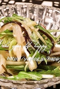 白菜と水菜のゆず胡椒＆塩昆布☆サラダ