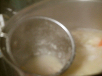 かす汁の酒粕の溶かし方の写真