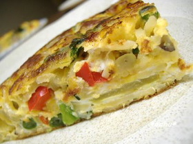 パスタでオムレツ