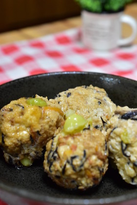 高野豆腐と豆腐のW使いで手作りがんもどき