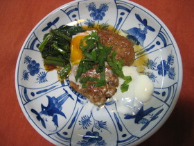 大葉にんにく醤油で豚挽き肉のつくね♪