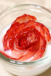 バレンタインに！イチゴの薔薇カット