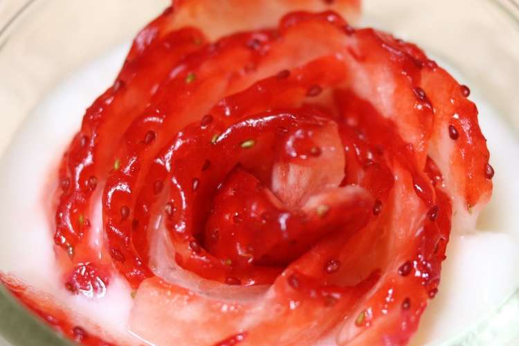 バレンタインに イチゴの薔薇カット レシピ 作り方 By めぐみの郷 クックパッド 簡単おいしいみんなのレシピが355万品