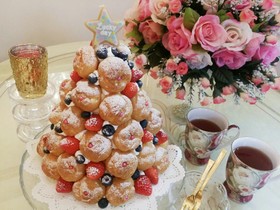パーティーに♪簡単シュークリームタワー