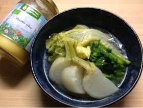 簡単白菜とカブの和風バター(ギー)煮