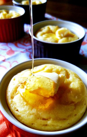 豆腐でモチモチ♡ココットdeパンケーキ