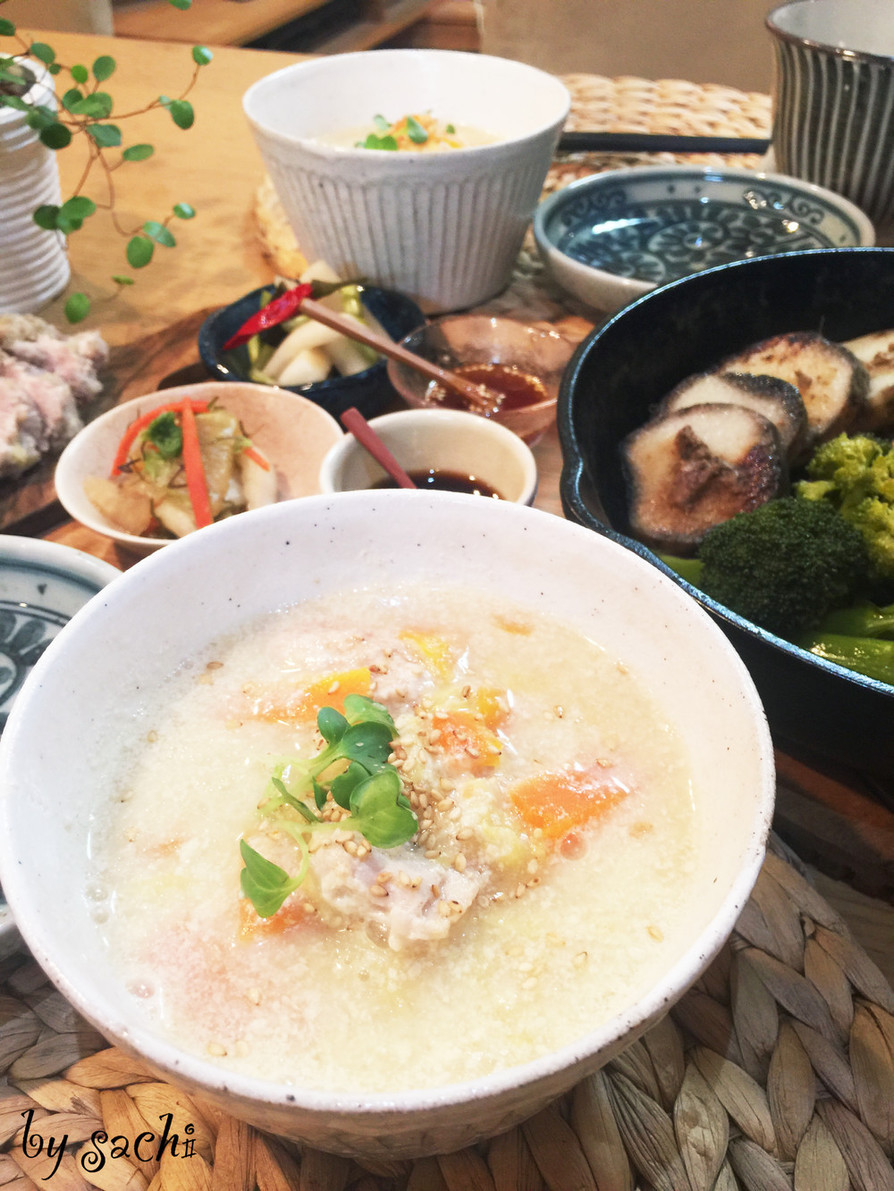 鶏肉と白菜の白味噌豆乳スープの画像