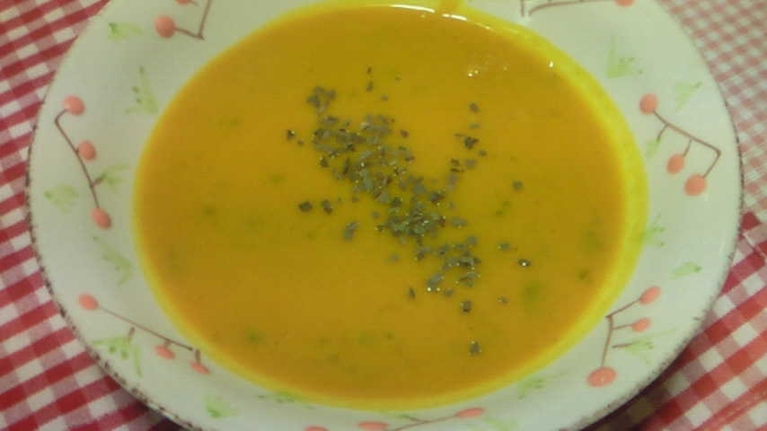 お鍋一つでかぼちゃのスープの画像