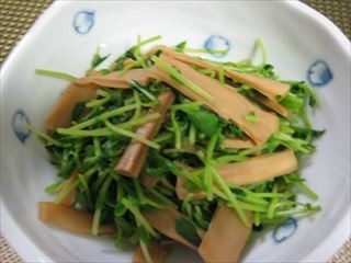 豆苗と味付けメンマの炒めものの画像