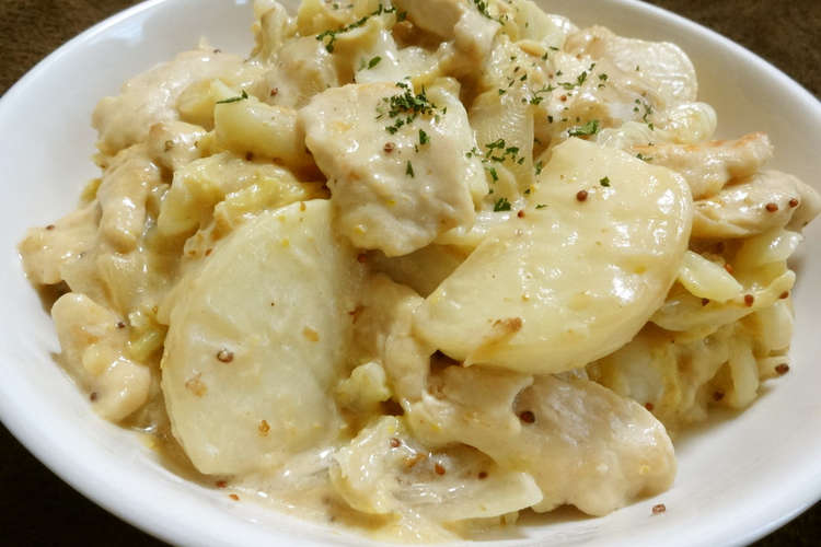 鶏むね肉とキャベツのクリームマスタード煮 レシピ 作り方 By うさこのおうち クックパッド 簡単おいしいみんなのレシピが357万品
