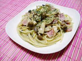 カップスープの素deクリームパスタ。