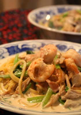 エビと舞茸のクリ~ムパスタ☆