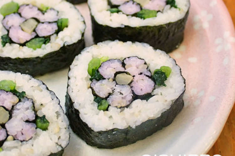 ピンクのお花太巻き 恵方巻き レシピ 作り方 By おいしっぽ クックパッド 簡単おいしいみんなのレシピが353万品