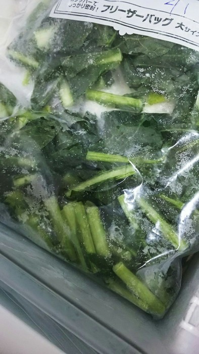 小松菜を冷凍しましょ！の写真