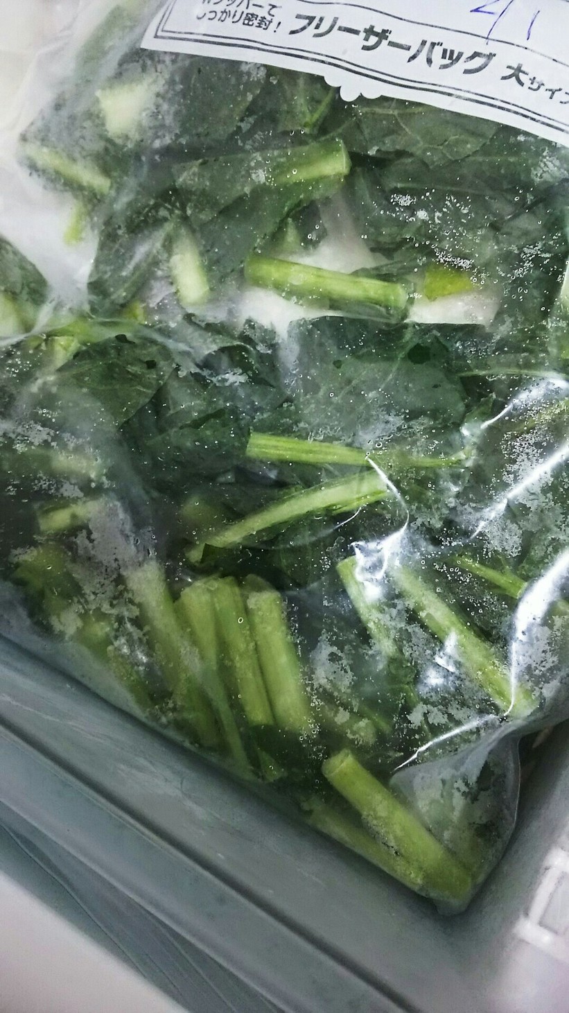 小松菜を冷凍しましょ！の画像