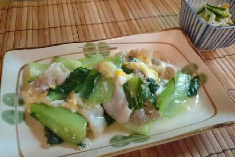 簡単 チンゲンサイと豚と玉子のとろみ炒め レシピ 作り方 By Ayana703ママ クックパッド 簡単おいしいみんなのレシピが367万品