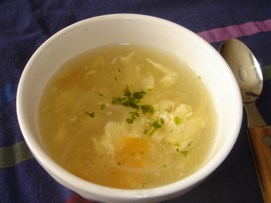 玉ねぎと卵のスープの画像
