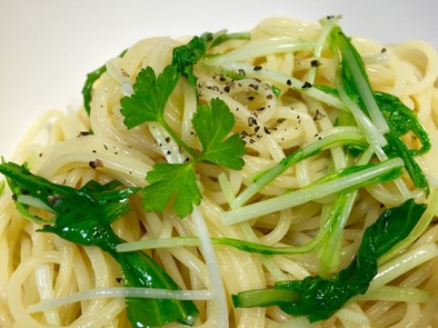 簡単‼水菜のペペロンチーノの写真