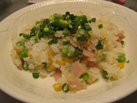ハムとコーンの混ぜご飯