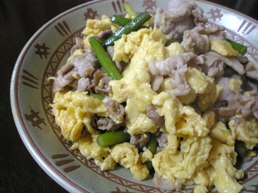 中国家庭料理！にんにくの芽の卵炒めの画像