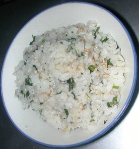 クレソンで青菜ご飯