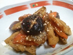 ★簡単♪豚肉と根菜きのこの旨辛炒め★