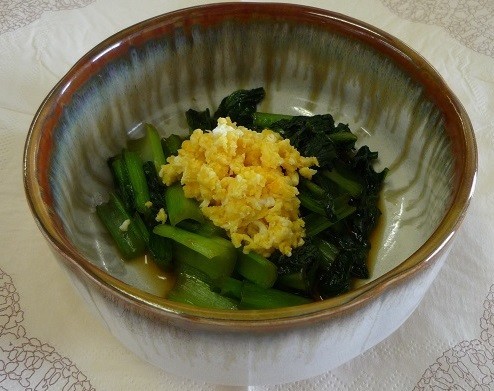 小松菜あえ（春の菜の花見立て）の画像