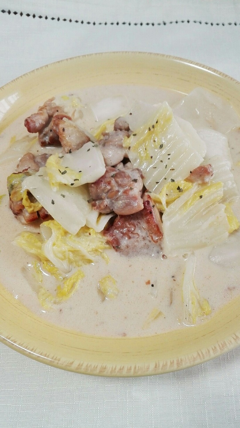 白菜と鶏肉のクリーム煮の画像