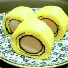 魚肉ソーセージ★クルクル渦巻きの玉子焼き