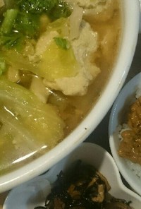 鶏挽き肉と豆腐のだんご鍋♪(*^^*)
