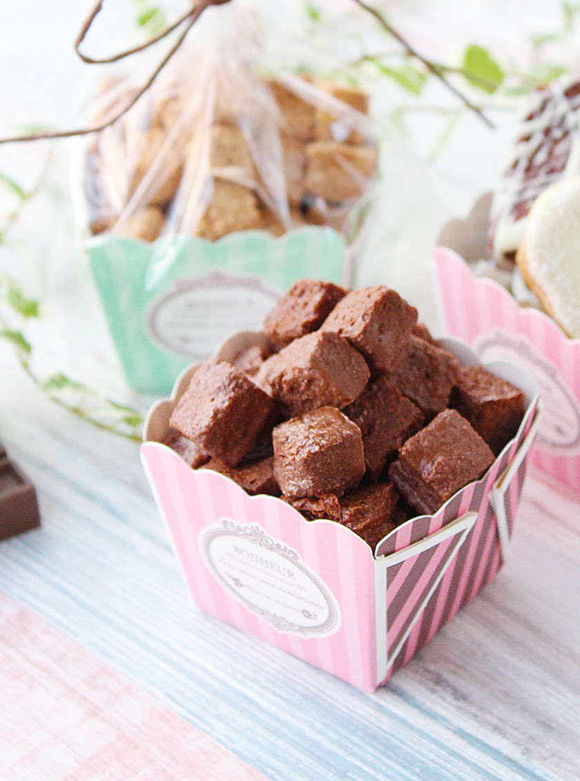 量産のバレンタイン♡に食パンチョコラスク