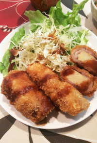 ヘルシー！高野豆腐に巻き巻き豚カツ