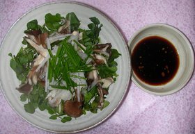 クレソン&舞茸&大根&チャイブのサラダ