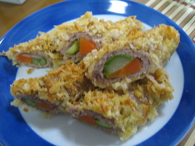 オーブンで作る☆ヘルシー肉巻きのフライ風