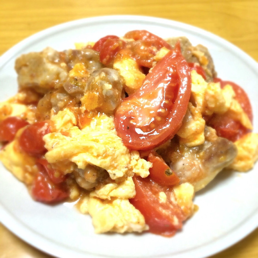 鶏モモ肉と卵&トマトのうま塩炒め♪の画像