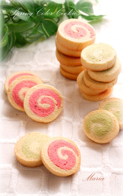 ✿春色アイスボックスクッキー（渦巻き）✿の写真