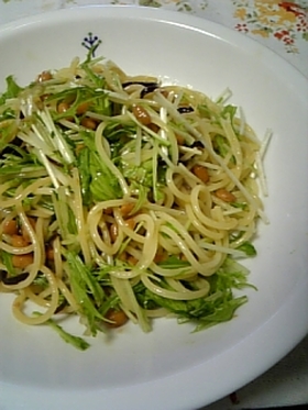 ねばねば~納豆と塩昆布de和風パスタ★