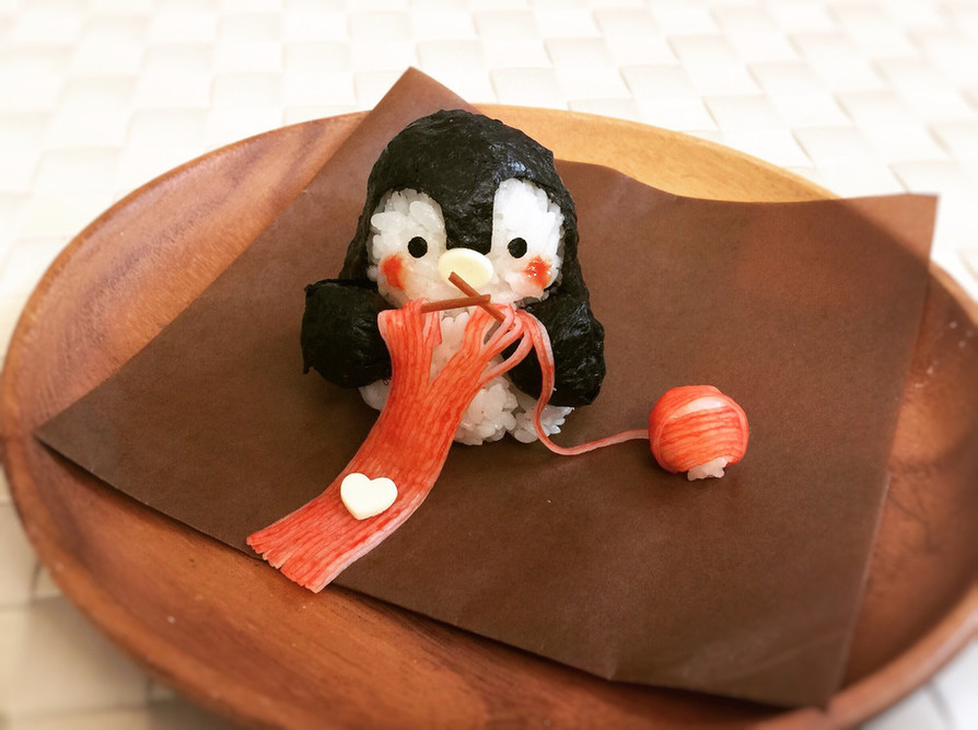 編み編みペンギン♡バレンタイン♡キャラ弁の画像