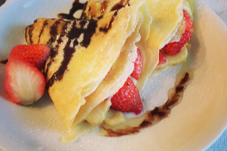 時短 苺クレープ カスタードクリームで レシピ 作り方 By ミキティる クックパッド 簡単おいしいみんなのレシピが354万品