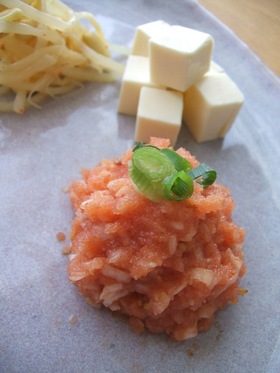 ✿お酒のおともに 明太子のにんにくあえ