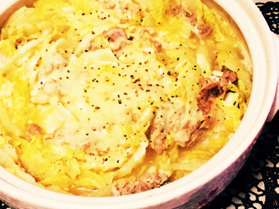白菜と豚肉のチーズミルフィーユ鍋の写真