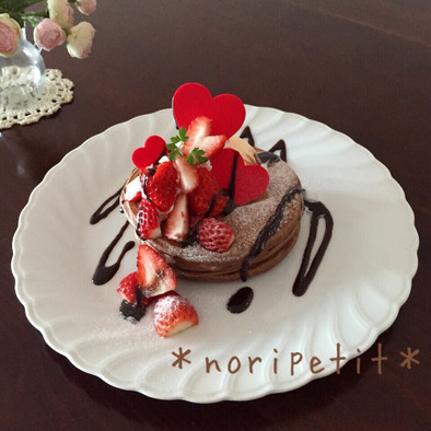 簡単♡ふわふわ♡チョコレートパンケーキの写真