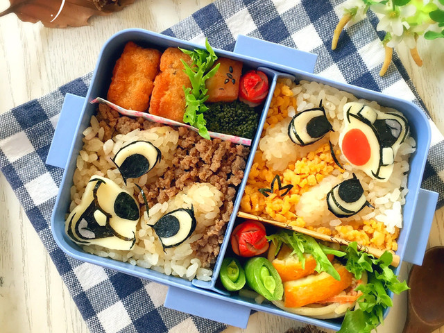 そぼろで簡単チップとデール キャラ弁 レシピ 作り方 By 家政婦のムダ クックパッド