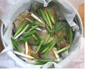 鯵の胡麻蒸し
