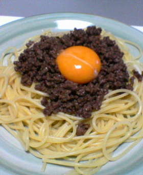 焼肉のタレでひき肉パスタ